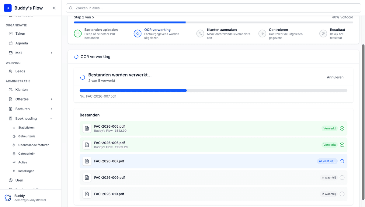 Boekhouding interface