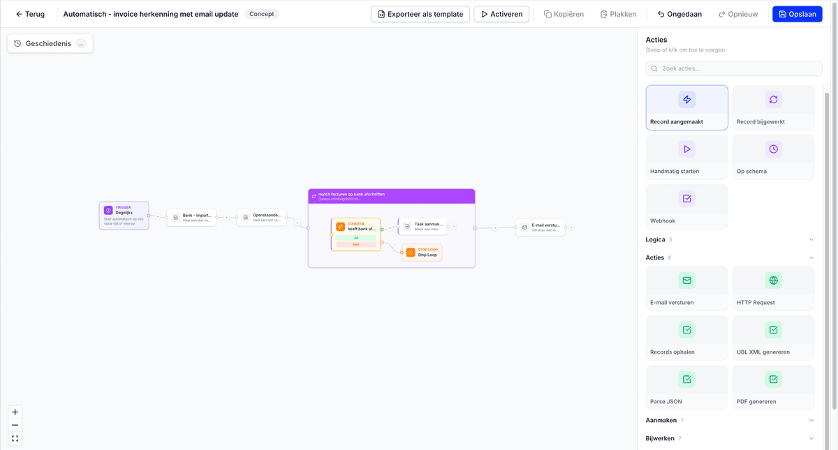 Workflows interface